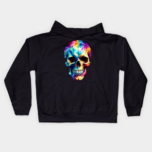 Colored Skull in Vibrant Vector Style Kids Hoodie